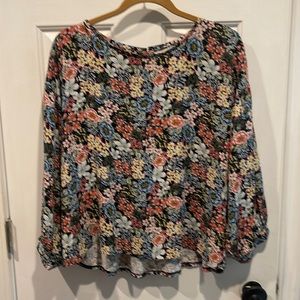 LOFT floral print blouse. Sz. L